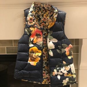 Anthropologie Floral Down Puffer Vest